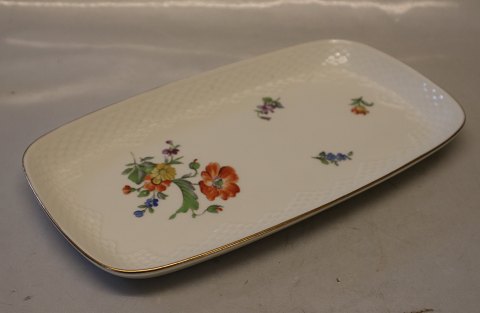 096 Bakke, aflang 27 x 15 cm B&G Saksisk Blomst - Creme