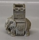 Dansk Stentøj 
B&G 2125 grå Elefant med Howdah 9 x 8 cm